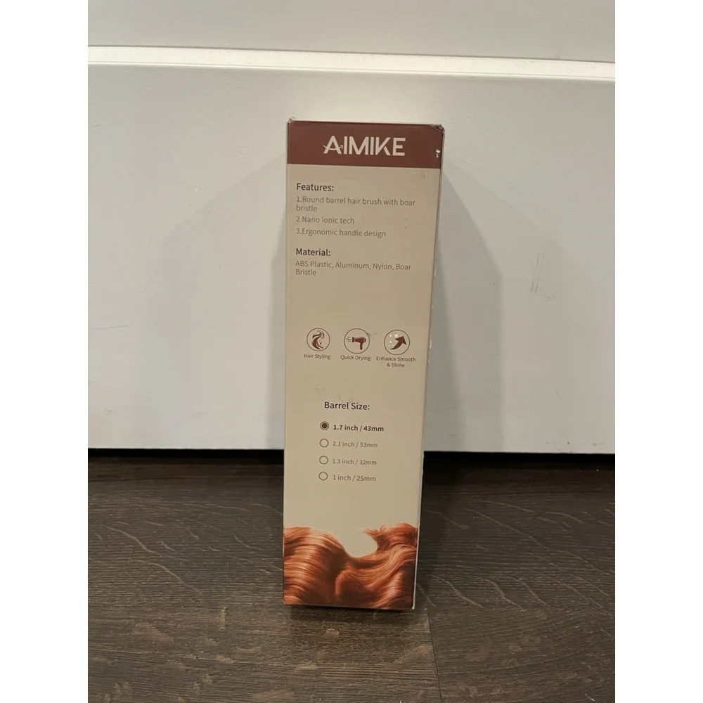 AIMIKE 1.7 Round Air Drying Brush Ceramic/Ionic Nano Thermal Round (Brush Only)